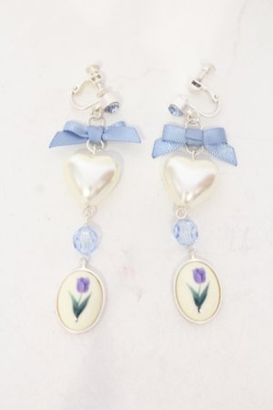 画像: axes femme POETIQUE / チューリップイヤリング  シロ×サックス O-25-06-03-056-AX-AC-OW-OS