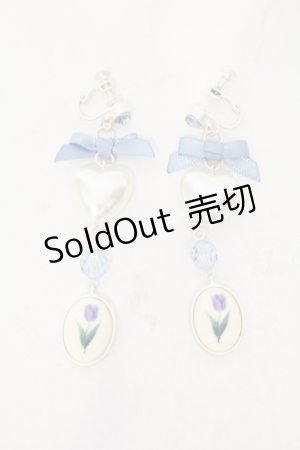 画像: axes femme POETIQUE / チューリップイヤリング  シロ×サックス O-25-06-03-056-AX-AC-OW-OS