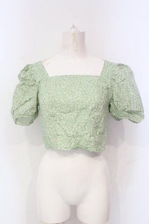 画像: Candy Stripper / INY FLOWER PUFF SLEEVE トップス  グリーン O-25-06-03-009-PU-TO-OW-OS