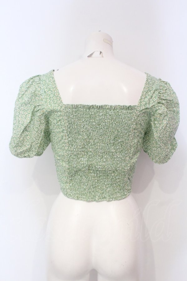 画像3: Candy Stripper / INY FLOWER PUFF SLEEVE トップス  グリーン O-25-06-03-009-PU-TO-OW-OS (3)