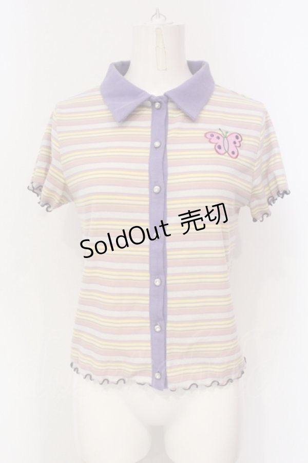 画像1: Candy Stripper / バタフライワッペントップス  ピンク系 O-25-06-03-010-PU-TO-OW-OS (1)