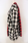 画像2: Candy Stripper / CHECK COMBINED CHINA SHIRT  レッド×ブラック O-25-06-03-013-PU-TO-OW-OS (2)