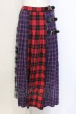 画像1: Candy Stripper / CHECK BLOCKING PLEATS スカート  レッド×ネイビー O-25-06-03-009-PU-SK-OW-OS (1)