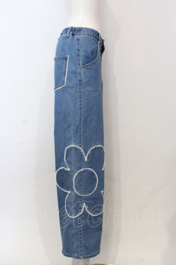 画像2: Candy Stripper / BE MY FLOWER DENIM パンツ  ブルー O-25-06-03-022-PU-PA-OW-OS (2)