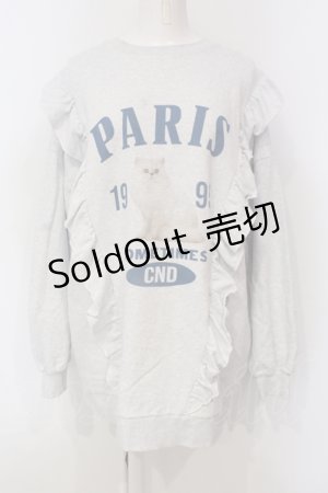 画像: Candy Stripper / PARIS CAT SWEAT ONE-PIECE　ワンピース  ライトグレー O-25-06-03-004-PU-OP-OW-ZY