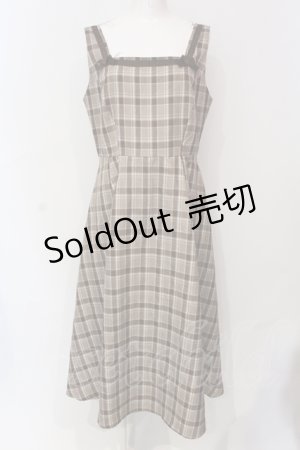 画像: m petit by misako / リボンチェックジャンパースカート LL ブラウン O-25-06-07-036-LO-OP-OW-ZT250