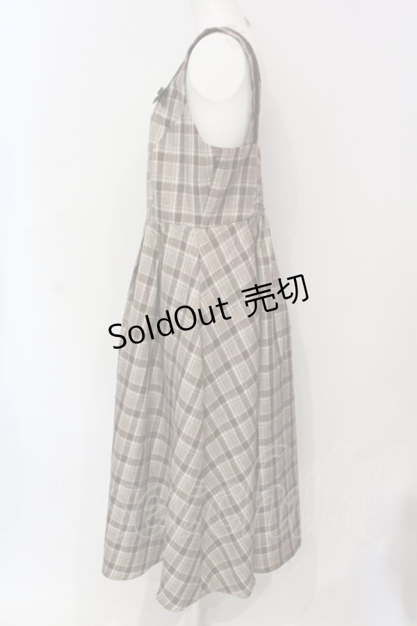 画像2: m petit by misako / リボンチェックジャンパースカート LL ブラウン O-25-06-07-036-LO-OP-OW-ZT250 (2)