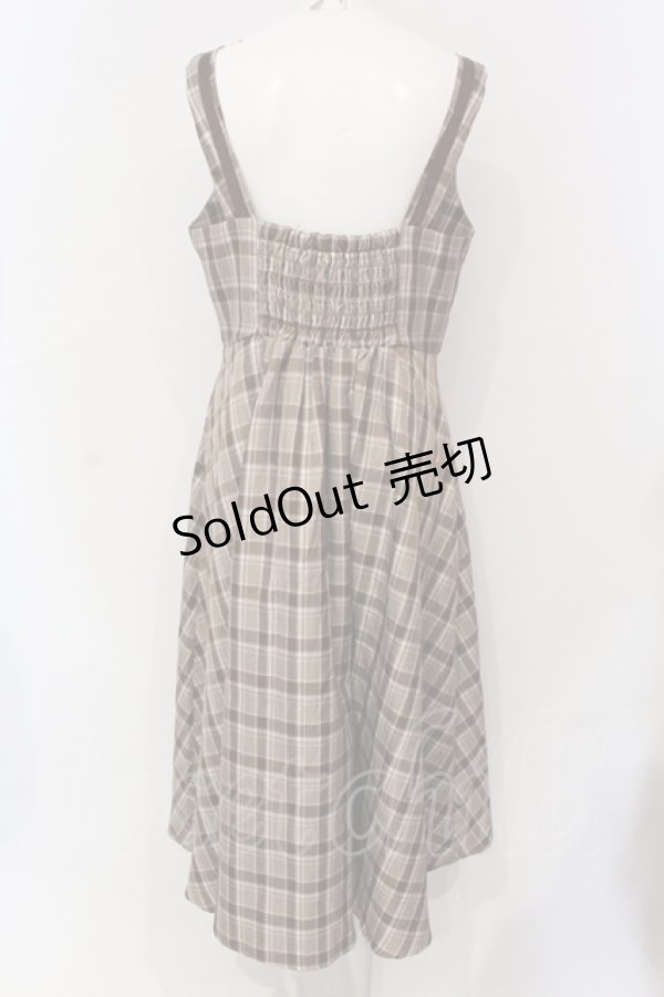 画像3: m petit by misako / リボンチェックジャンパースカート LL ブラウン O-25-06-07-036-LO-OP-OW-ZT250 (3)