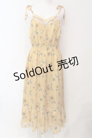 画像: axes femme / ひまわり柄キャミワンピース M イエロー O-25-06-07-039-AX-OP-IG-OS