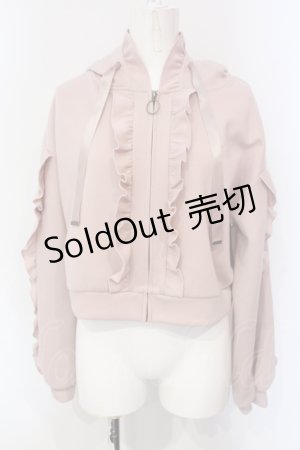 画像: axes femme / フリルデザインジップパーカー M ピンク O-25-06-07-040-AX-TO-IG-OS