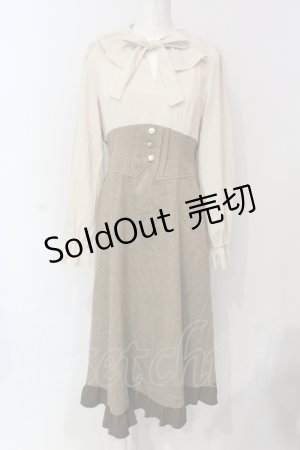 画像: axes femme / ハイウエストドッキングワンピース F ブラウン O-25-06-07-046-AX-OP-IG-OS