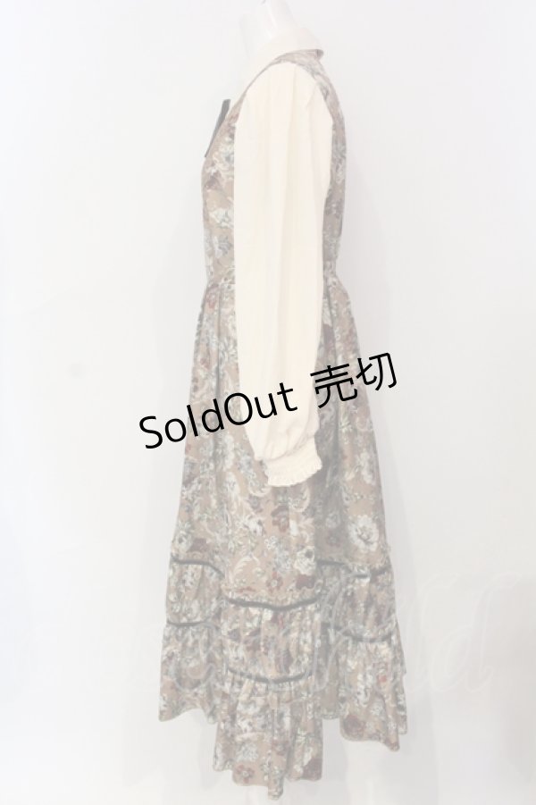 画像3: axes femme / クラシカルフラワーワンピース/ミュルーズ染織美術館コラボ F ブラウン O-25-06-07-047-AX-OP-IG-ZT145 (3)