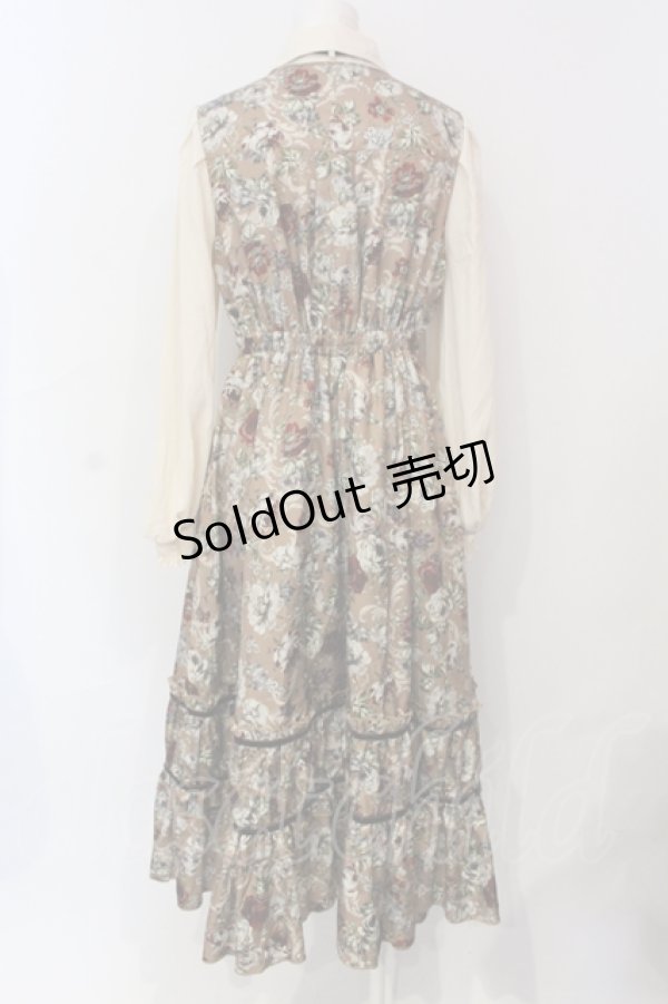 画像4: axes femme / クラシカルフラワーワンピース/ミュルーズ染織美術館コラボ F ブラウン O-25-06-07-047-AX-OP-IG-ZT145 (4)