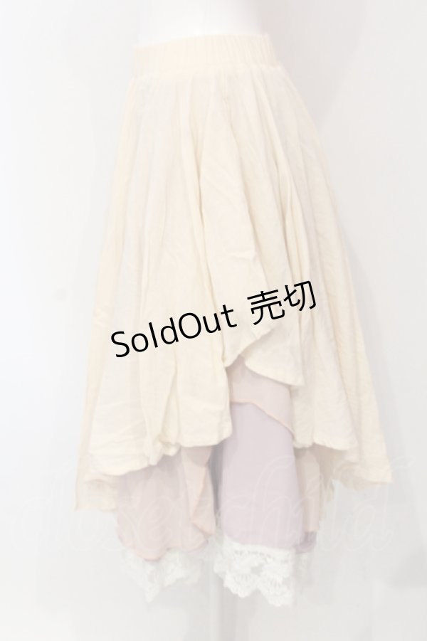 画像2: Favorite / オーロラドレープスカート M-L ラベンダーｘベージュｘピンク O-25-06-07-051-LO-SK-YM-ZT095 (2)