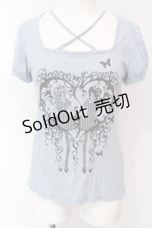 画像: PEACE NOW / ガールプリントクロスTシャツ M ブルー O-25-06-07-061-PU-TS-IG-OS