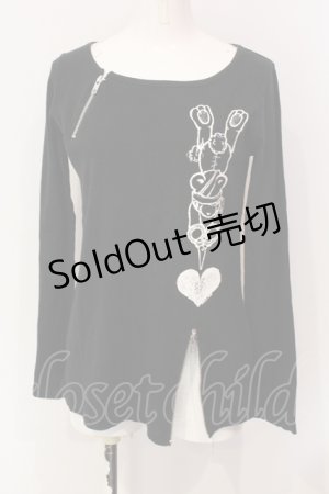 画像: PEACE NOW / シザープリントジップカットソー M ブラック O-25-06-07-063-PU-TO-IG-OS