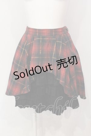 画像: PEACE NOW / アシンメトリーティアードスカート M レッド×ブラック O-25-06-07-071-PU-SK-IG-ZS