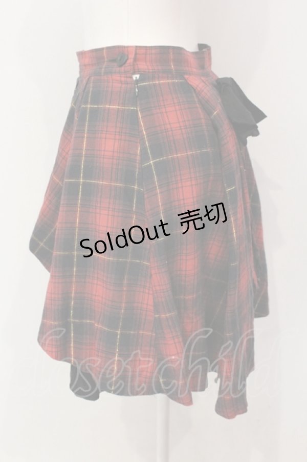 画像2: PEACE NOW / アシンメトリーティアードスカート M レッド×ブラック O-25-06-07-071-PU-SK-IG-ZS (2)