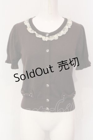 画像: metamorphose / レースリボン半袖カーディガン  ブラウン O-25-06-07-073-ME-TO-IG-OS