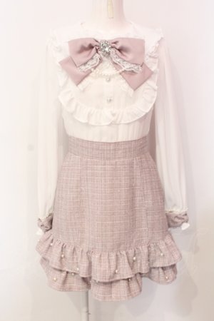 画像: Ank Rouge / キラキラツイードドーリードッキングワンピース M ピンク O-25-06-07-077-CA-OP-OW-OS