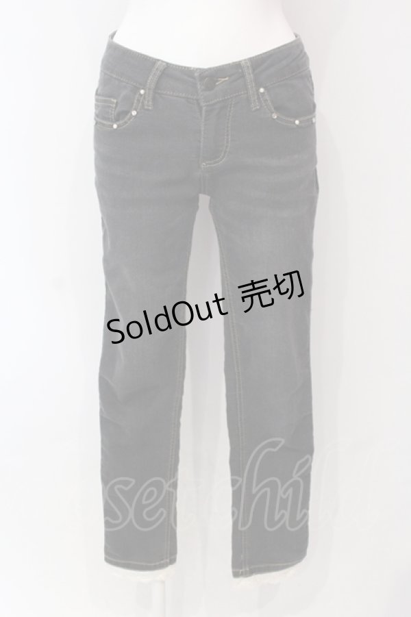 画像1: axes femme / サイドレース使いストレッチパンツ S クロ O-25-06-07-009-AX-PA-IG-ZT153 (1)