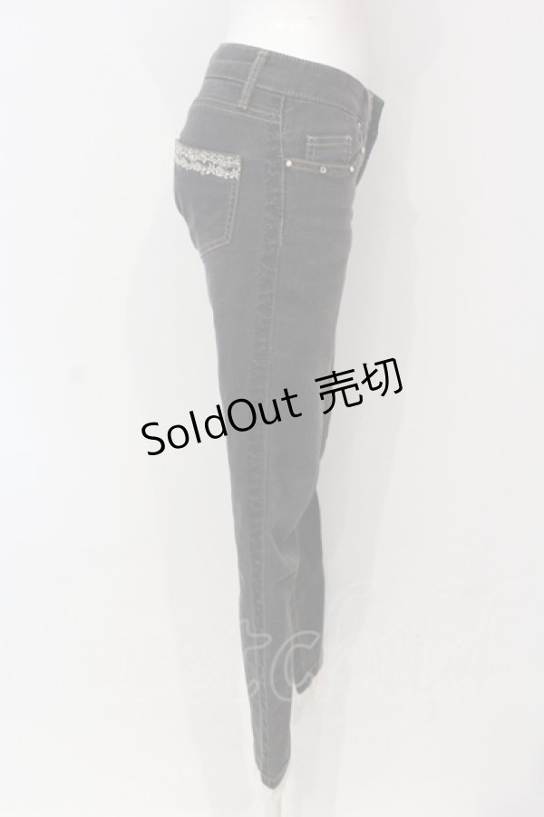 画像2: axes femme / サイドレース使いストレッチパンツ S クロ O-25-06-07-009-AX-PA-IG-ZT153 (2)