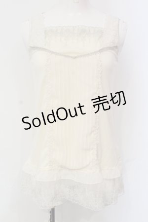 画像: axes femme / シフォンタックチュールレースタンクトップ M アイボリー O-25-06-07-015-AX-TO-IG-OS