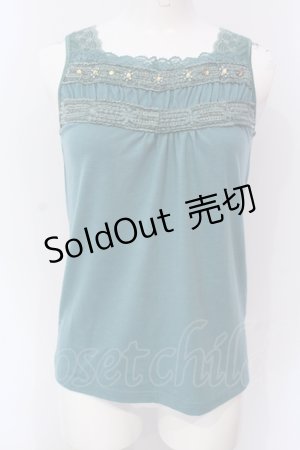 画像: axes femme / ストーン配色タンクトップ M グリーン O-25-06-07-009-AX-TO-IG-OS