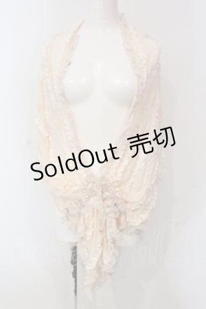 画像: axes femme / ローズモチーフレースショール  アイボリー O-25-06-07-021-AX-ZA-IG-OS
