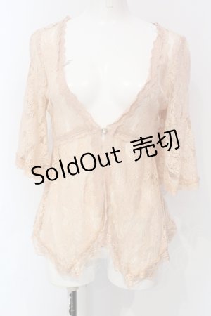 画像: axes femme / 総レーストッパーカーデ M ピンク O-25-06-07-023-AX-TO-IG-OS