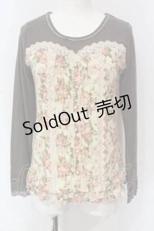 画像: axes femme / ビスチェ風カットソー M チャコール×アイボリー O-25-06-07-024-AX-TO-IG-OS