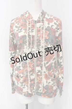 画像: axes femme / 薔薇柄パーカー M アイボリー O-25-06-07-027-AX-TO-IG-OS
