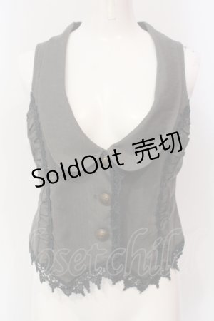 画像: axes femme / レース配色ベスト  グレー O-25-06-07-028-AX-TO-IG-OS