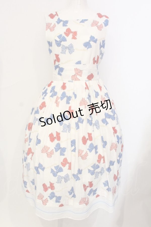 画像1: Jane Marple / Anniversary ribbonsスクエアドレス  オフホワイト O-25-06-09-031-JM-OP-OW-OS (1)