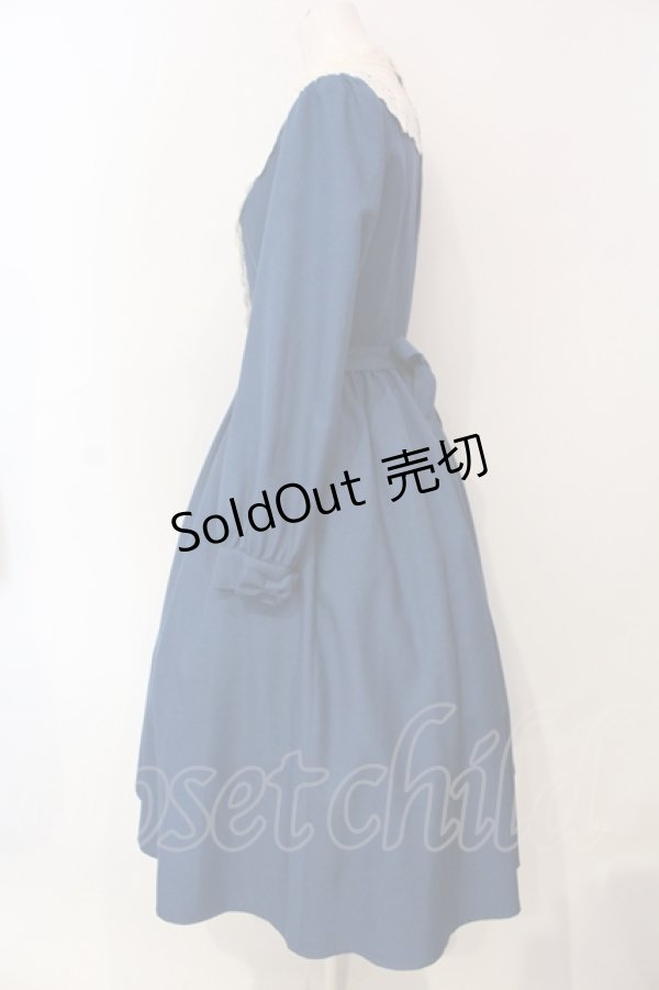 画像3: Innocent World / キャトリーヌ(長袖)ワンピース M ブルー×キナリ O-25-06-09-035-IW-OP-OW-OS (3)