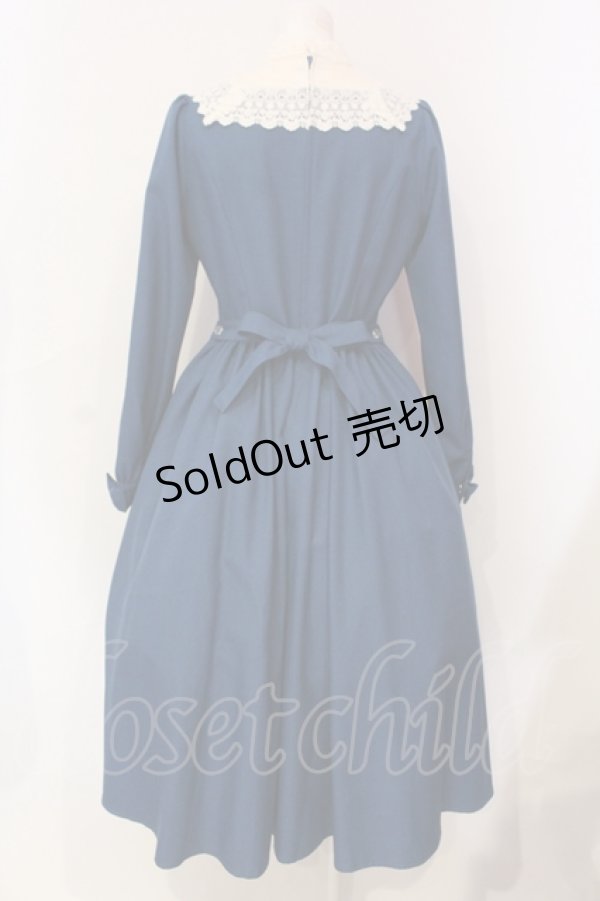 画像4: Innocent World / キャトリーヌ(長袖)ワンピース M ブルー×キナリ O-25-06-09-035-IW-OP-OW-OS (4)