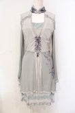 画像1: Ozz oneste / メッシュスリーブオフショルチャイナワンピース  グレー O-25-06-09-045-OO-OP-IG-OS (1)