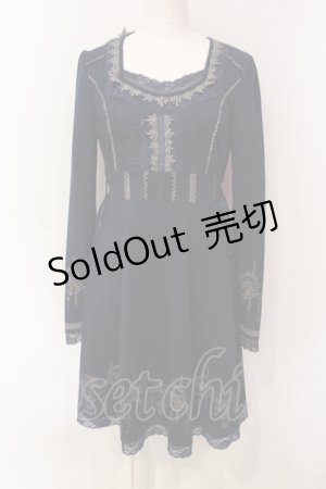 画像: Ozz Croce / シャンデリアプリント裏起毛ワンピース  ネイビー O-25-06-09-046-OO-OP-IG-OS