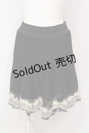 画像: axes femme / バイカラーシフォンプリーツスカート M クロ×オフシロ O-25-06-09-058-AX-SK-IG-OS