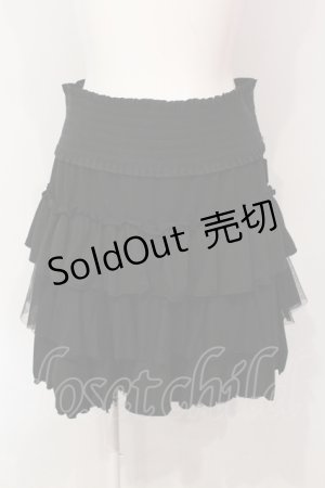 画像: Ozz oneste / メッシュティアードスカート  ブラック O-25-06-09-059-OO-SK-IG-OS