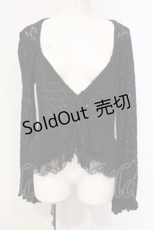 画像: axes femme / ダイヤ編み透かしボレロ M クロ O-25-06-09-064-AX-TO-IG-OS