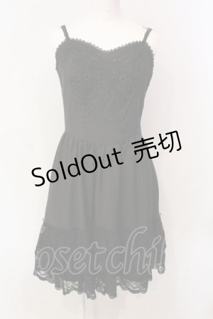 画像: BPN / モチーフレースキャミソールワンピース M ブラック O-25-06-09-067-GO-OP-IG-ZS