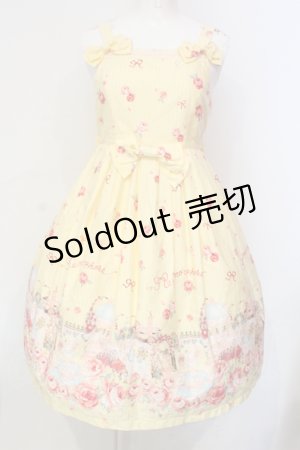 画像: metamorphose / Blooming Gardenはしごレースジャンパースカート  イエロー O-25-06-09-008-ME-OP-OW-OS