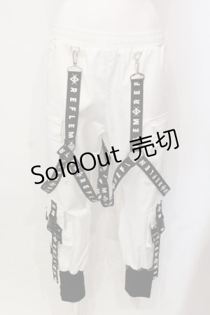 画像: REFLEM / ロゴテープカーゴパンツ  ホワイト O-25-06-09-002-PU-PA-IG-ZY