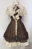 画像1: ATELIER BOZ / ラルフェイ半袖ワンピース  ブラウン×ベージュ O-25-06-09-013-EL-OP-OW-OS (1)