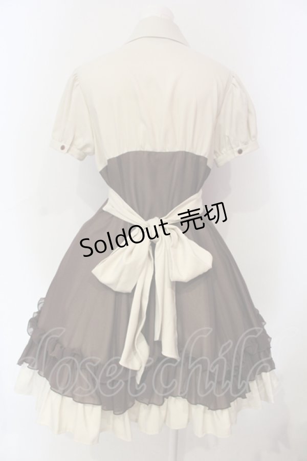 画像4: ATELIER BOZ / ラルフェイ半袖ワンピース  ブラウン×ベージュ O-25-06-09-013-EL-OP-OW-OS (4)