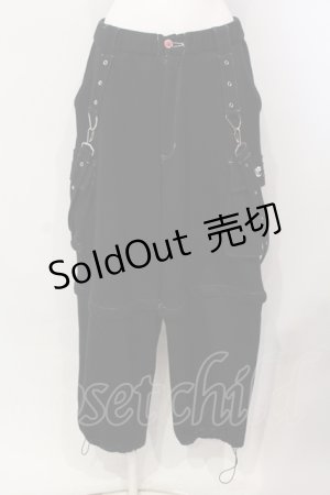 画像: REFLEM / 2WAYボンテージスウェットカーゴパンツ F ブラック O-25-06-09-003-PU-PA-YM-OS
