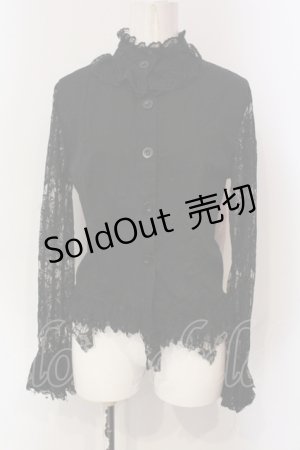 画像: Addictrap / レーススリーブブラウス  ブラック O-25-06-10-037-PU-TO-OW-OS