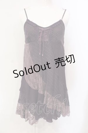 画像: axes femme / 異素材キャミソールチュニック  パープル O-25-06-10-005-AX-TO-IG-OS