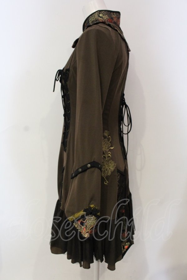 OZZ ANGELO ブラウンのワンピース OZZ ANGELO / Stripe Rose ビスチェワンピース ワイン O-25-06